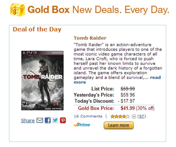 Amazon Gold Box Video Game Deals